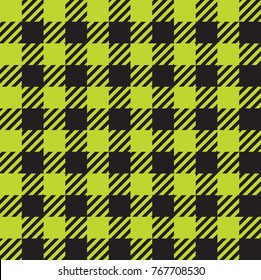 Tileable endless abstract rug bright pea color straight line shape template in old simple rural country classical style. Repetition of vibrant stripes. Close-up top detail view with space for text