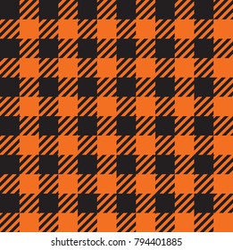 Tileable endless abstract rug bright carrot color straight line shape template in old simple rural country classical style. Repetition of vibrant stripes. Close-up top detail view with space for text