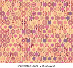 Tileable Hexagon Pattern. Geometric elements of varied style and color. Hexagon cells. Tileable pattern. Seamless background. Classy vector illustration.