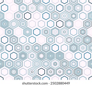 Tileable hexagon pattern. Geometric elements of varied style and color. Hexagonal shapes. Tileable pattern. Seamless background. Authentic vector illustration.