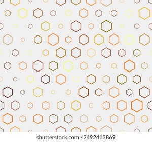 Tileable hexagon pattern. Multicolored geometric elements of varied size. Hexagon stacked mosaic background. Hexagonal shapes. Tileable pattern. Seamless vector illustration.