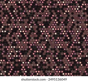 Tileable mosaic background. Geometric shapes of varied style and color. Regular hexagon shapes. Tileable pattern. Seamless background. Awesome vector illustration.