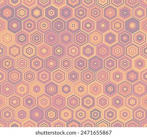 Tileable mosaic background. Stacked hexagons mosaic pattern. Hexagonal shapes. Multiple tones color palette. Seamless pattern. Tileable vector illustration.