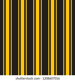 Tileable plain thin bright ocher color pinstripe template in artistic simple classic golden print style on dark fond. Repetition of modern motley bold gold strips. Close-up detail view