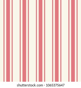 Tileable plain thin light pink color pinstripe template in artistic simple classic crimson print style on beige fond. Repetition of modern motley bold strips. Close-up detail view with space for text