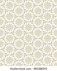 Tileable recurring op twisty shape grey-beige color with light  curve bent stripes. Retro romantic art style motive billowy form template fond. Lush field of daisy wheel