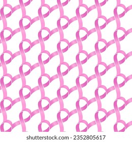 tileable seamless pink ribbon motif texture design supporting breast cancer awareness