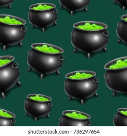 Tile-able Seamless Witch Pot Patterns Magic Spooky Halloween