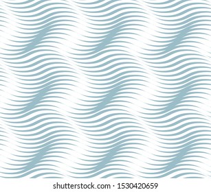 Tileable sinuous warp op twisty shape form tracery light sapphirine color with dark black squiggly bent strokes. billowy curvy wavelike meander winding style distorted template fond