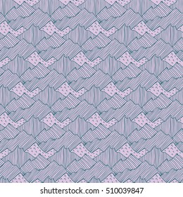 tileable stylized line art background with many mountain pikes