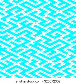 Tiled cyanogen 3d maze background. Vector illustration