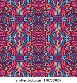 Tiled ethnic boho pattern for fabric. Abstract geometric mosaic vintage seamless pattern ornamental.