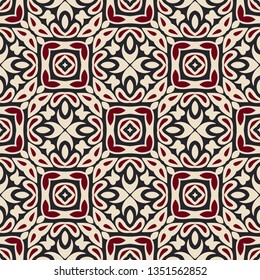 Tiled ethnic pattern for fabric. Abstract geometric mosaic vintage seamless pattern ornamental