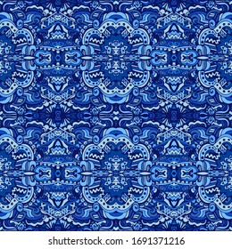 Tiled ethnic pattern for fabric. Abstract geometric mosaic vintage seamless pattern ornamental.