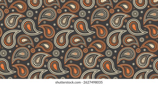 Ladrilhado na moda com ocidental sem esforço. Prado etéreo por romance persa. Roupa Damask por geometria paisley. Repetição oriental no designer romântico.