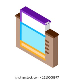 tiled foundation icon vector. isometric tiled foundation sign. color isolated symbol illustration