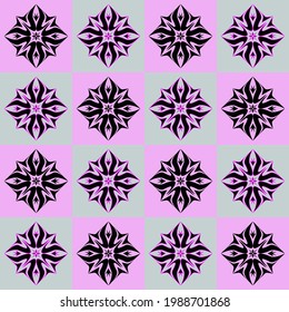 Tiled graphic mosaic background. Seamless pattern vector illustration for decoration.