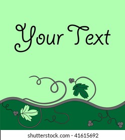 Tiled green border or background with vine on it. Picture can prolong horizontally (Vector)