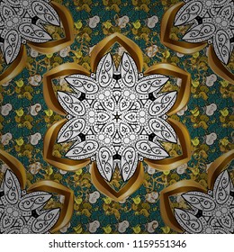 Tiled mandala design, best for print fabric or papper and more. White, black and brown colors. Boho style flower. Vector Mandala.