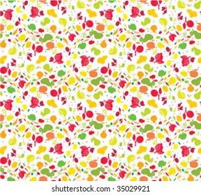 Tiled pattern of fruits. Vector. Autumn is near!