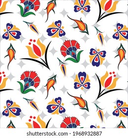 Tiled pattern with tulip motif islamic and ottoman design