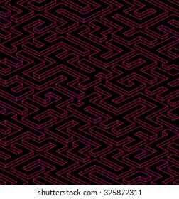 Tiled pink 3d maze background. Vector illustration