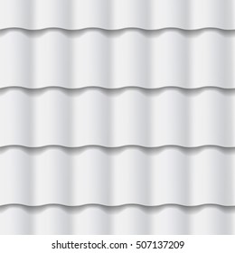 Tiled roof seamless pattern. Gray color. Classic style. Vector illustration