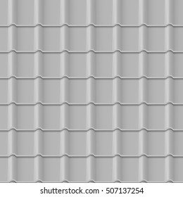 Tiled roof seamless pattern. Gray color. Modern style. Vector illustration