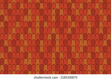 Tiled roof, texture, seamless vector pattern