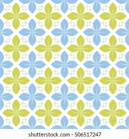Tiled seamless flower pattern with intersections. Floral spring motif. Abstract ethnic background. Vector illustration.