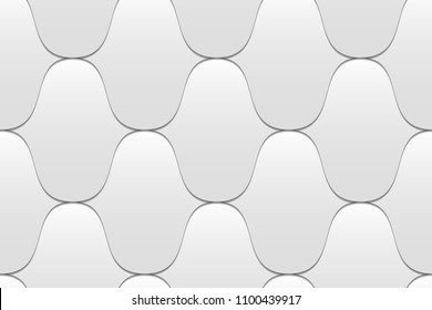 Tiled seamless pattern of light wavy tiles with volume effect