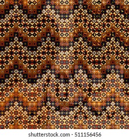 Tiled seamless pattern. Tile, pixel, patchwork. Herringbone geometric background. Patched texture