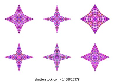 Tiled star polygon collection - geometrical ornamental polygonal vector elements from mosaic triangles