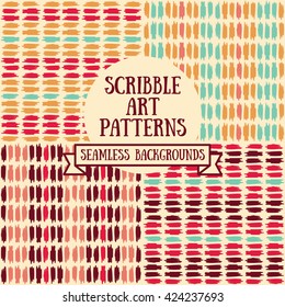 tiled strokes background, funky colors, vector illustration