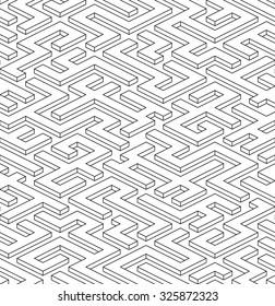 Tiled white 3d maze background. Vector illustration