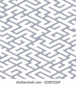 Tiled white 3d maze background. Vector illustration