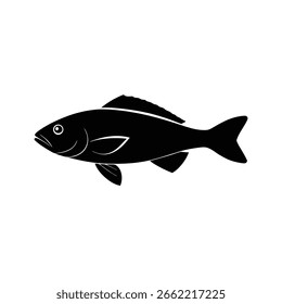 Tilefish ocean fish silhouette vector art illustration