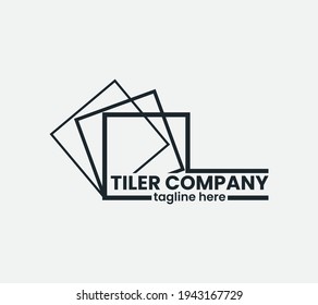 Tiler company logo with construction, finance, decoration, tiler, tiles, building, and business company logo.