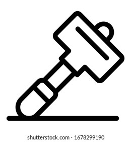 Tiler hammer icon. Outline tiler hammer vector icon for web design isolated on white background