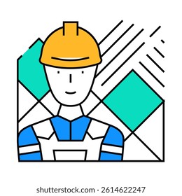 tiler handyman line icon vector. tiler handyman sign. isolated symbol illustration