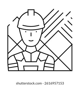 tiler handyman line icon vector. tiler handyman sign. isolated contour symbol black illustration