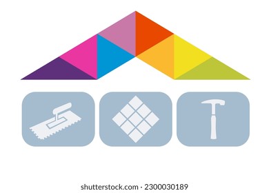 Tiler service graphic in vector quality.