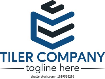 Tiler, Titling And Tiles Company Logo