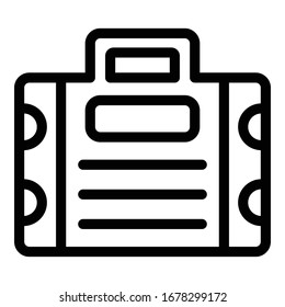Icono del cuadro de herramientas del remolque. Icono vectorial del cuadro de herramientas de inclinación de contorno para diseño web aislado en fondo blanco