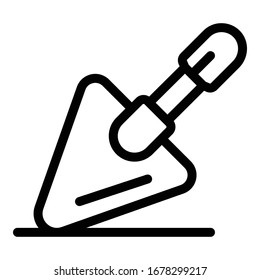 Tiler trowel icon. Outline tiler trowel vector icon for web design isolated on white background