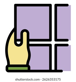 Tiler working icon. Outline tiler working vector icon color flat isolated