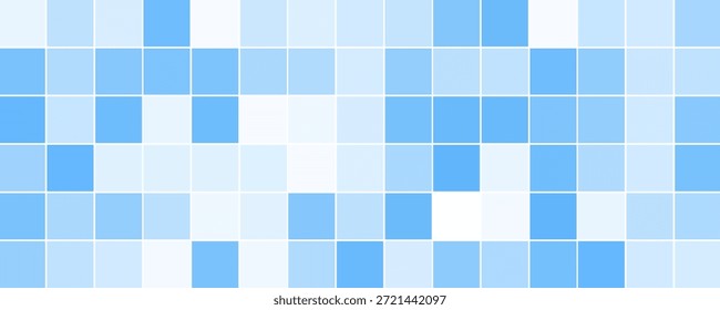 Kacheln, Hintergrund. Blaues nahtloses Mosaik mit Farbverlauf. Fliesenmuster für Bad-, Pool- oder Spa-Design. Sauber entspannender Hintergrund für Dekor oder Werbematerial. Vektorgrafik.