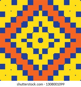 Tiles background. Seamless multicolor triangle pattern on black background. Graphic disigh. Trendy mosaic geometric background. Template for your design of tile, wallpapers, Vector illustration