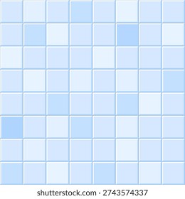 Tiles background. Vector tiles texture. Square tiled wall mosaic. Blue tiles seamless vector pattern.