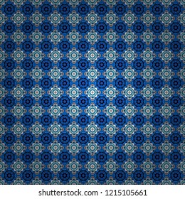 Tiles black, gray and blue background. Geometric seamless pattern. Abstract vector background.